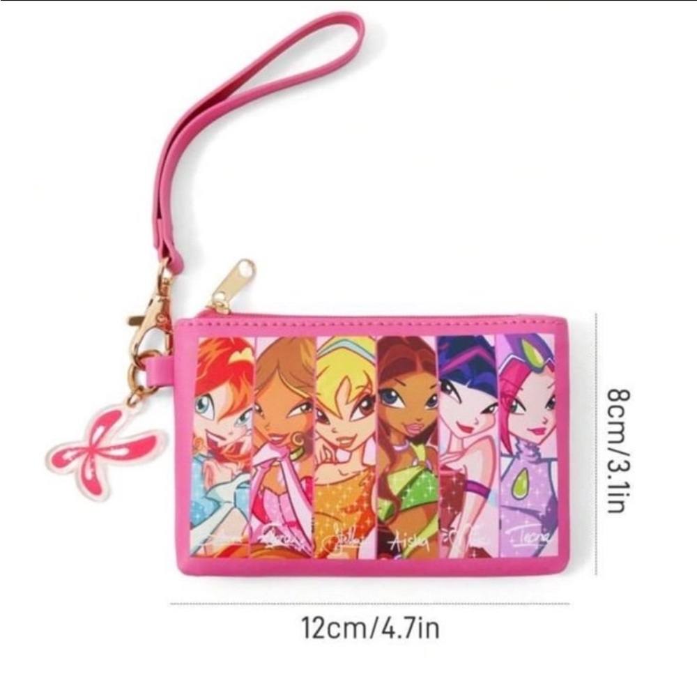 Winx Club Pink Coin Purse / ID Holder  Bloom, Stella, Flora, Musa, Tecna, Aisha - Picture 6 of 6